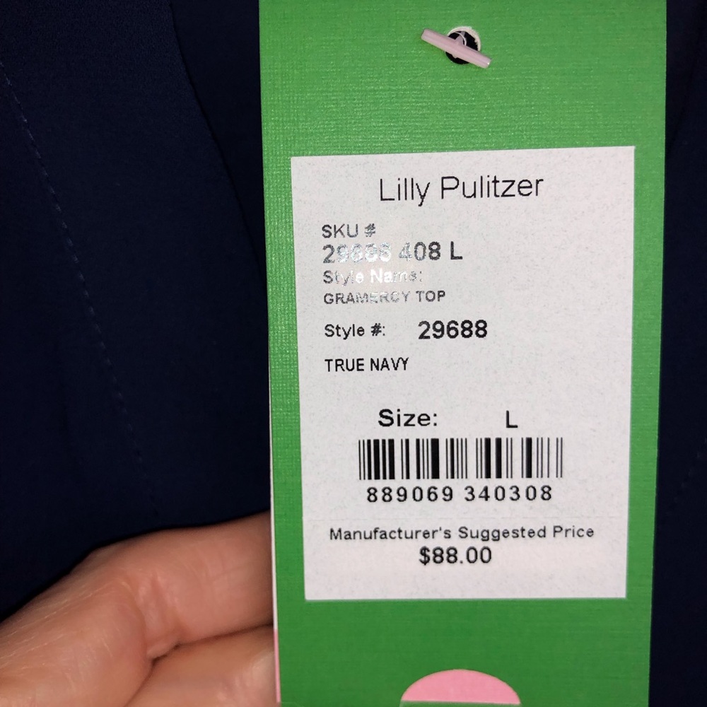 NWT Lilly Pulitzer Gramercy Top in True Navy Size L - Picture 4 of 4